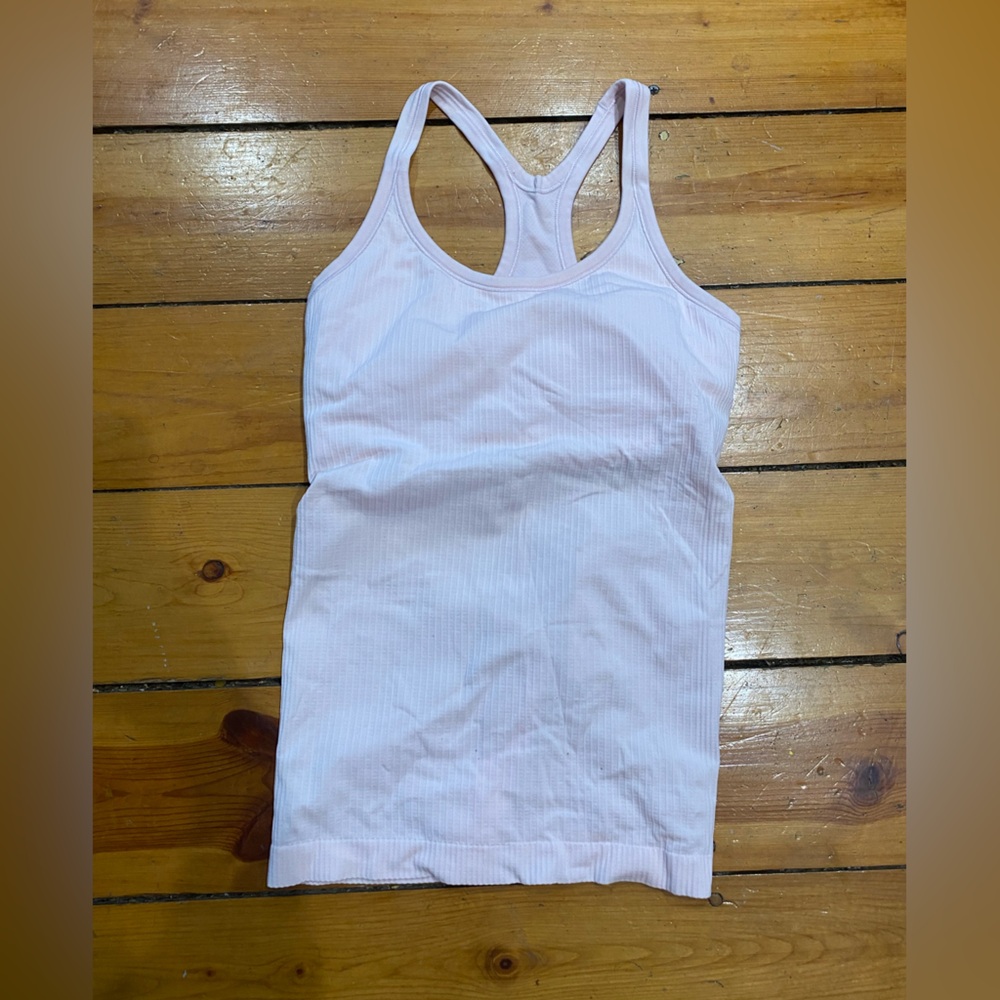 lululemon athletica Light Pink Ribbed Racerback Tank Top